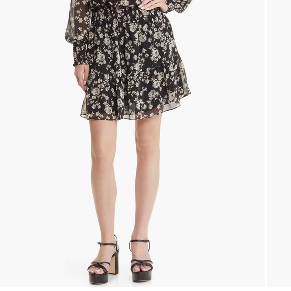 Chelsea 28 Floral Print Long Sleeve Chiffon Dress Size XS - Picture 7 of 8